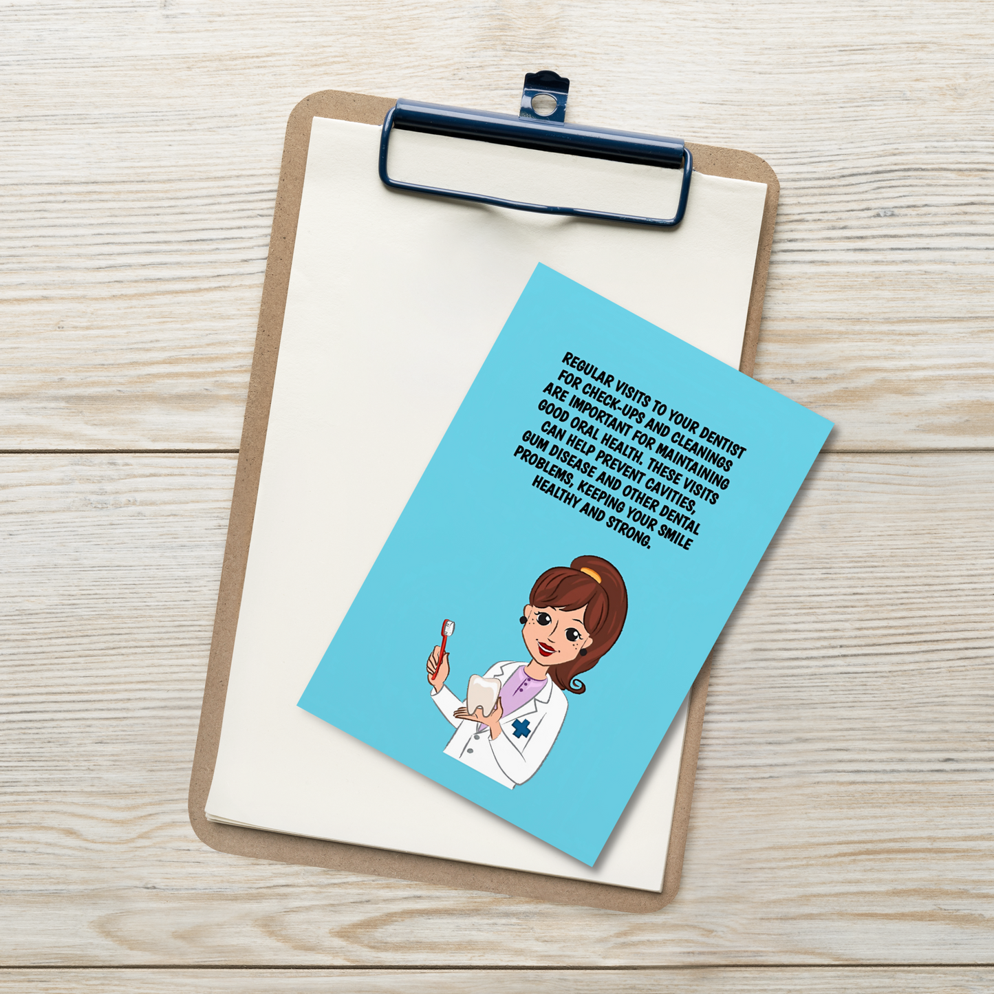 Oral Hygiene Cards- Regular Visits To Your Dentist For Check-Ups And Cleanings Are Essential To Maintain  Good Oral Health