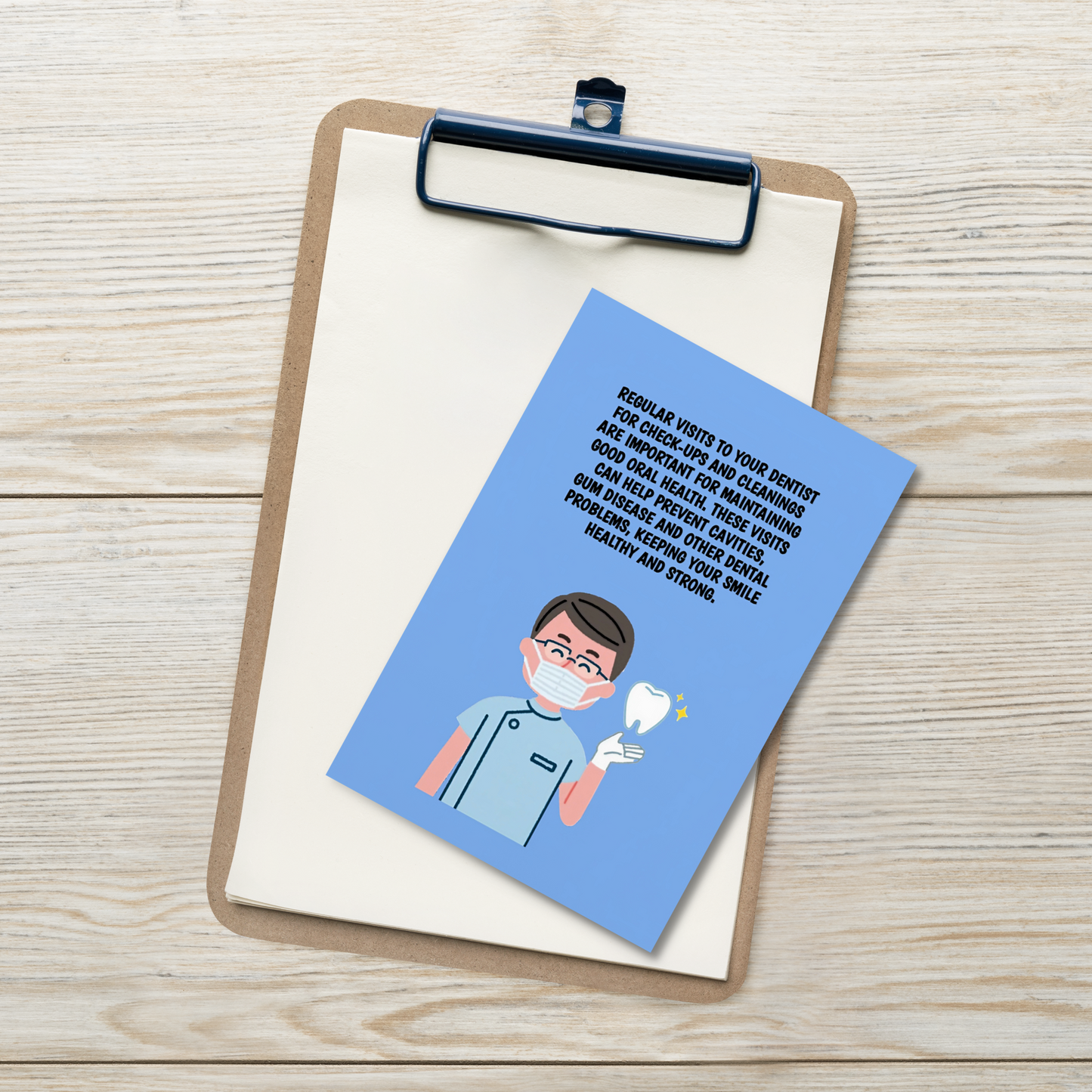 Oral Hygiene Cards- Regular Visits To Your Dentist For Check-Ups And Cleanings Are Essential To Maintain  Good Oral Health