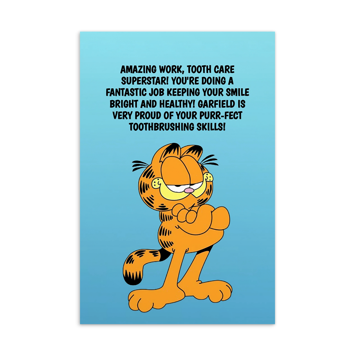 Garfield | Dental Motivational & Reward Cards- Well Done, Tooth Care Superstar!