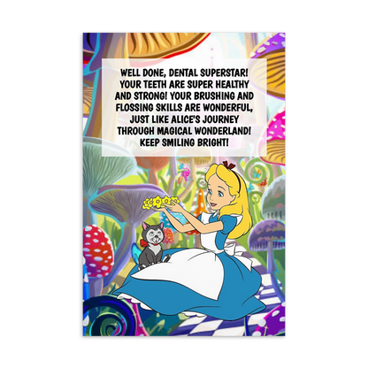 Alice In Wonderland | Dental Motivational & Reward Cards- Well Done, Dental Superstar! Your Teeth Are  Super Healthy And Strong!