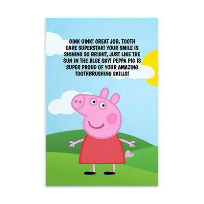 Peppa Pig | Dental Motivational & Reward Cards- Oink Oink! Great Job, Tooth Care Superstar!