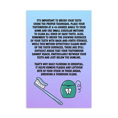 Oral Hygiene Cards- It's Important To Brush Your Teeth With The Proper Technique