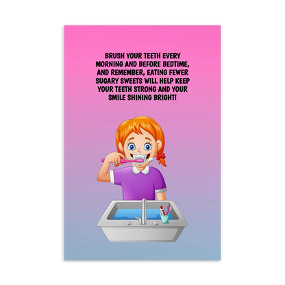 Oral Hygiene Cards- Brush Your Teeth Every Morning And Before Bedtime