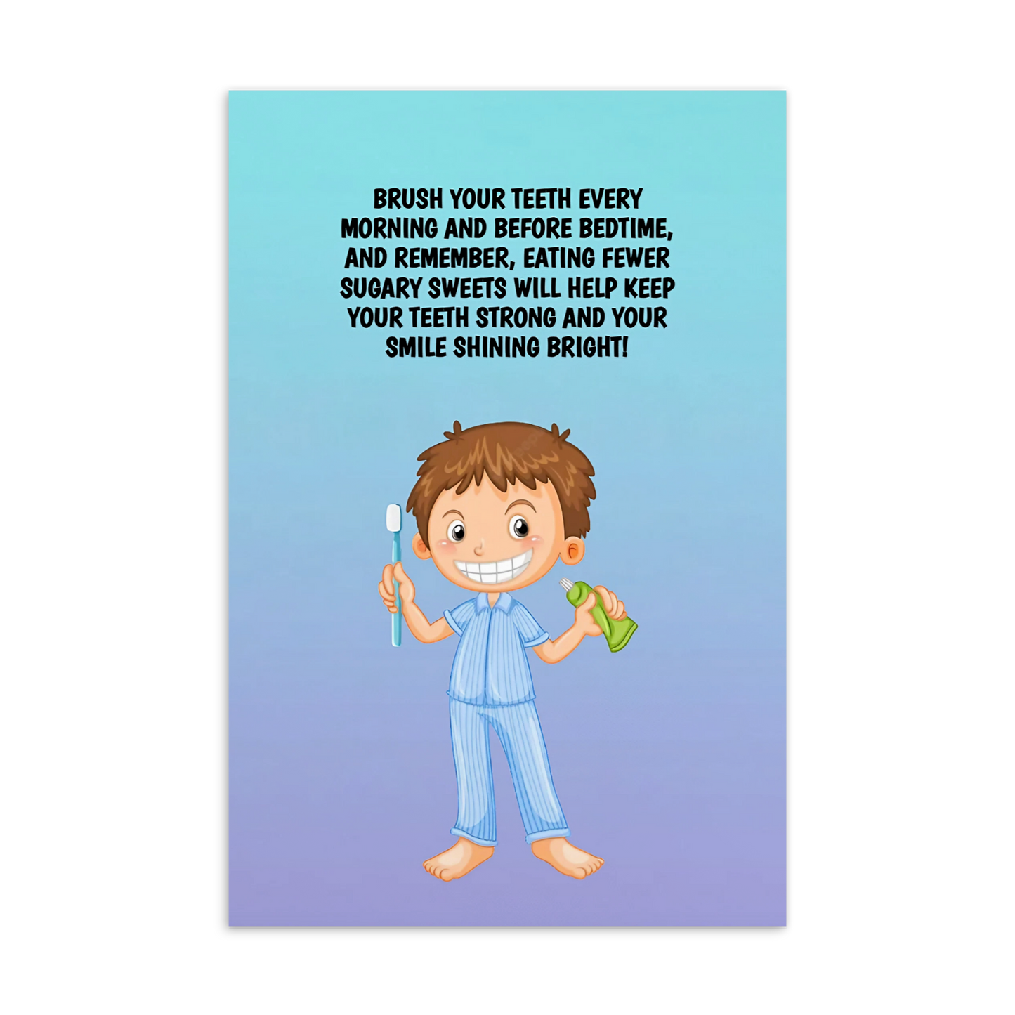 Oral Hygiene Cards- Brush Your Teeth Every Morning And Before Bedtime