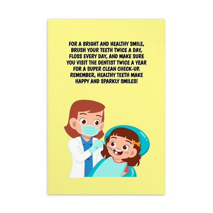 Oral Hygiene Cards- For A Bright And Healthy Smile, Brush Your Teeth Twice A Day