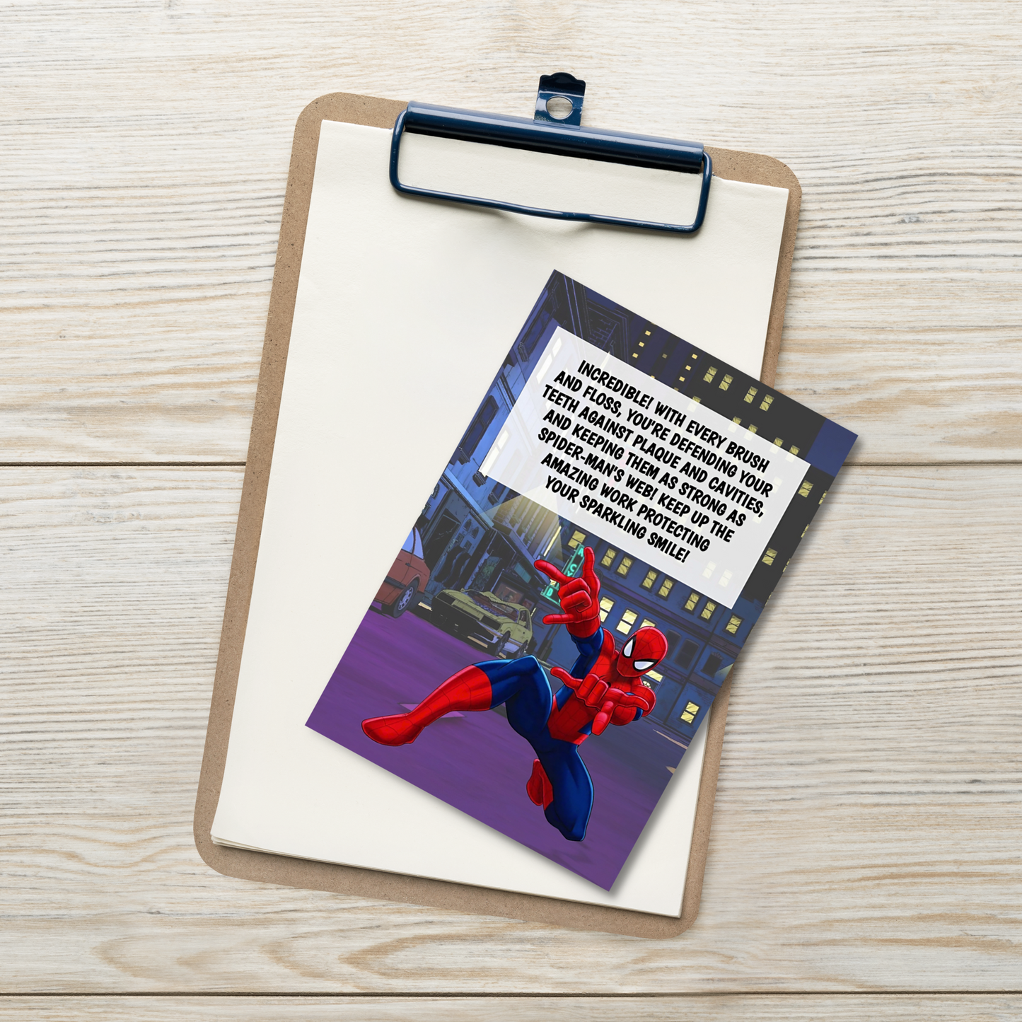Spider-Man | Dental Motivational & Reward Cards- Incredible! With Every Brush And Floss, You're Defending Your Teeth Against Plaque And Cavities