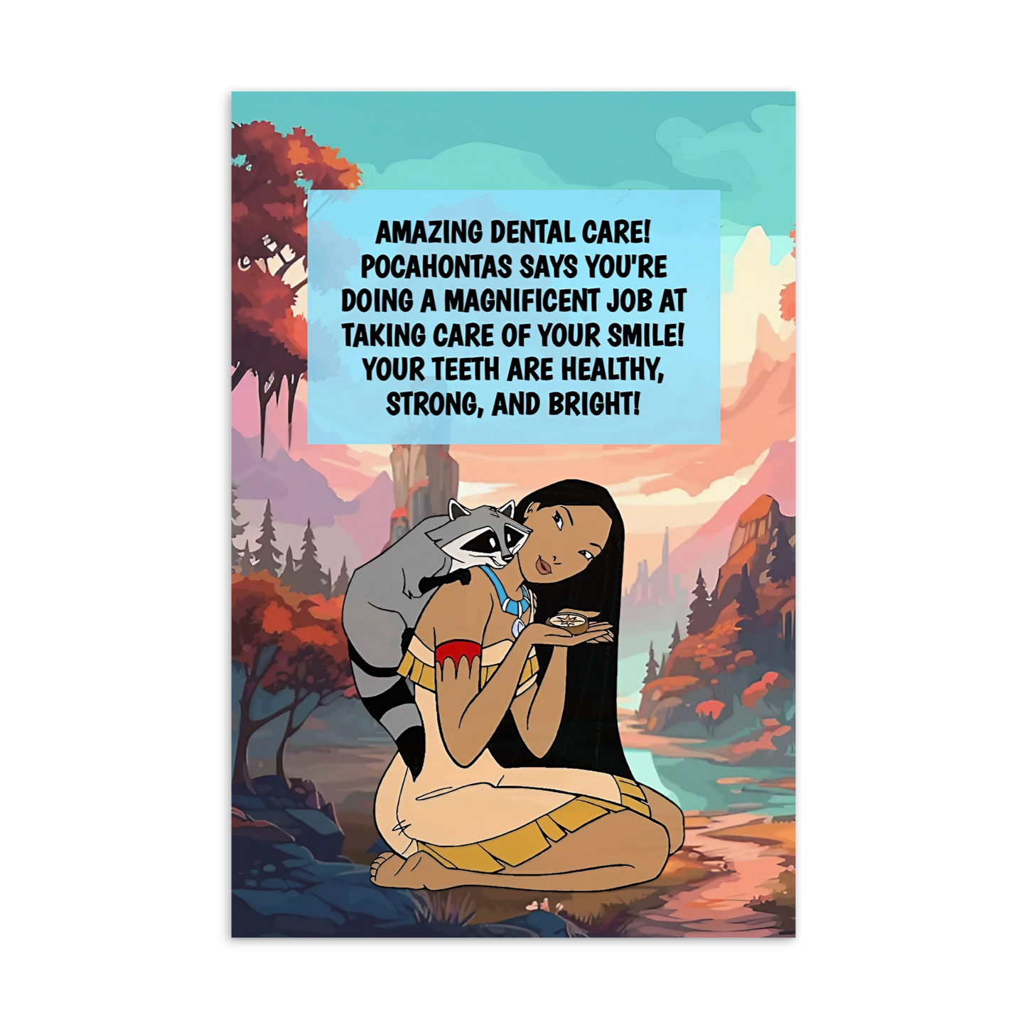 Pocahontas | Dental Motivational & Reward Cards- Amazing Dental Care