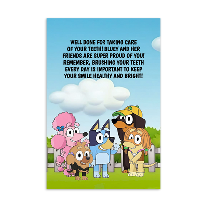 Bluey | Dental Motivational & Reward Cards- Well Done For Taking Care Of Your Teeth!