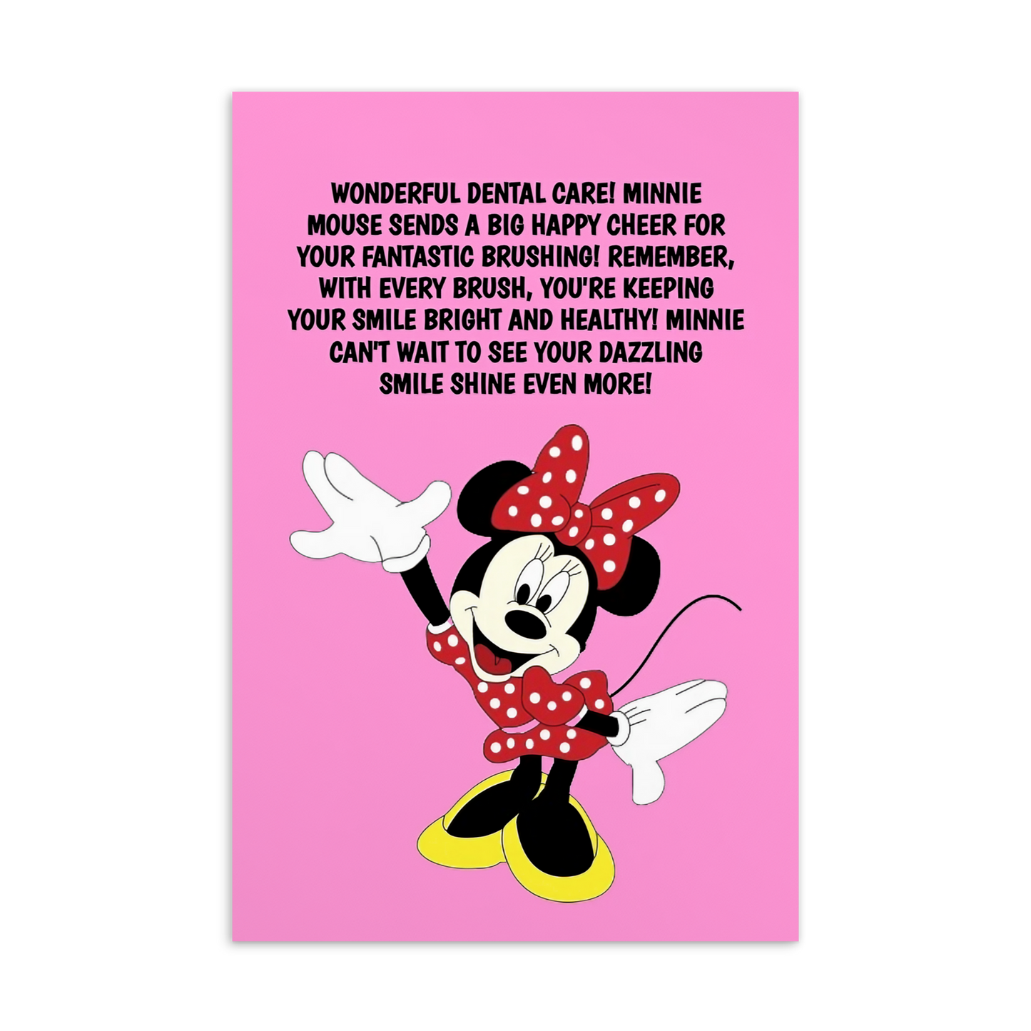 Minnie Mouse | Dental Motivational & Reward Cards- Wonderful Dental Care!