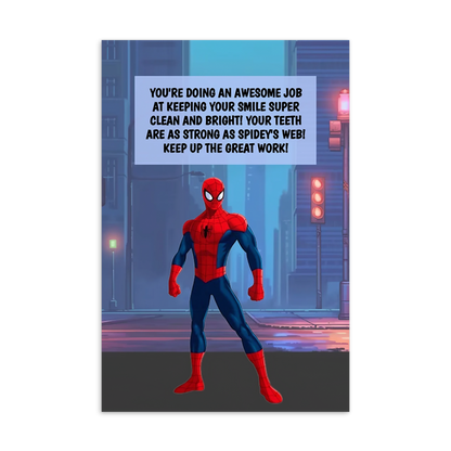 Spider-Man | Dental Motivational & Reward Cards- You're Doing An Awesome Job At Keeping Your Smile Super Clean And Bright!