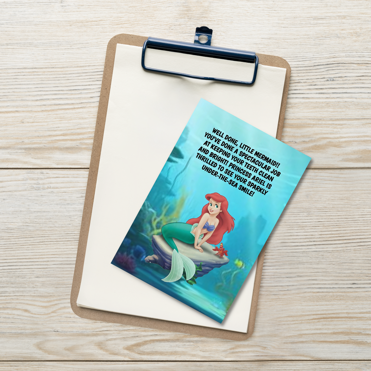 Dental Motivational & Reward Cards- Well Done, Little Mermaid!! You've Done A Spectacular Job At Keeping Your Teeth Clean And Bright!