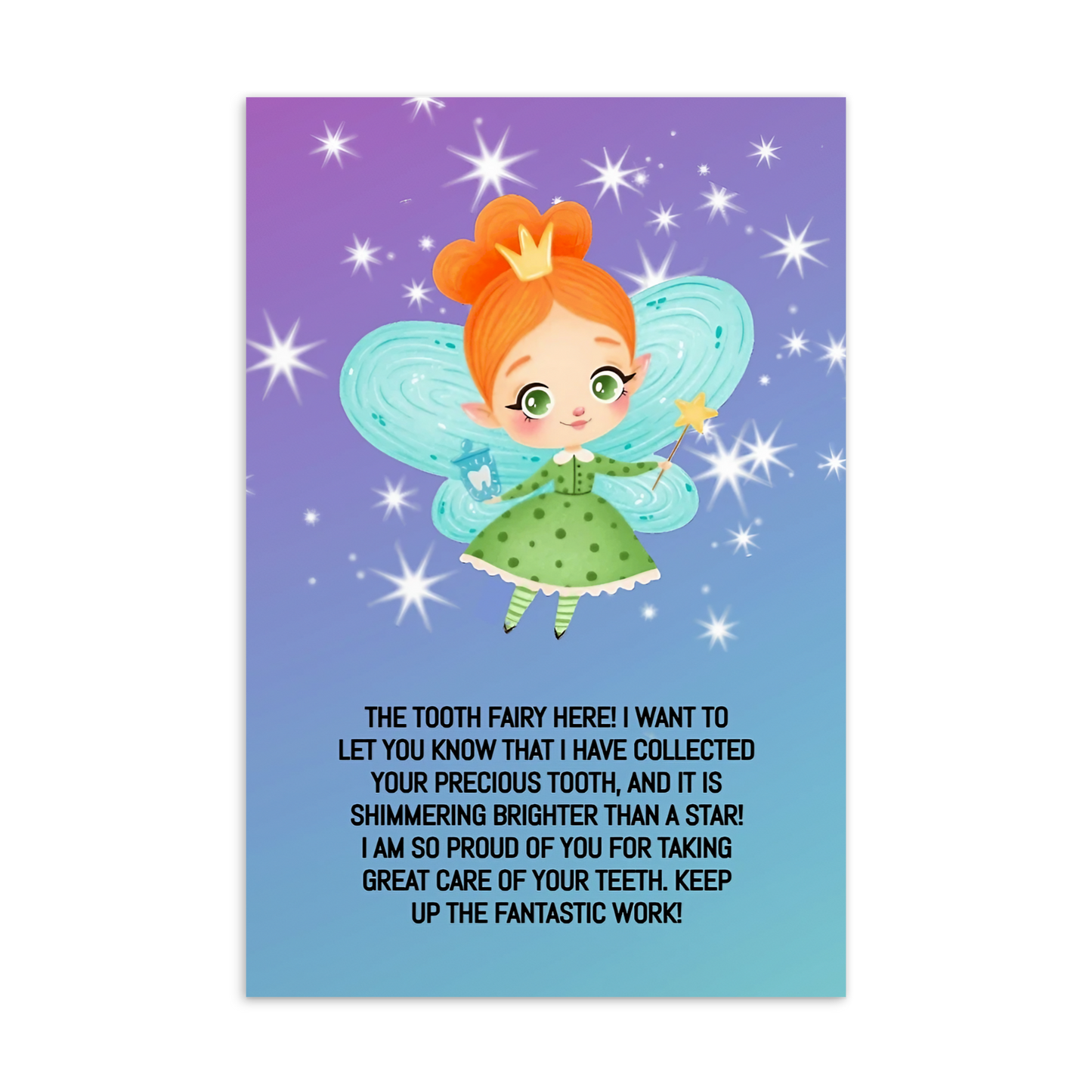 Tooth Fairy Thank You Cards- The Tooth Fairy Here!