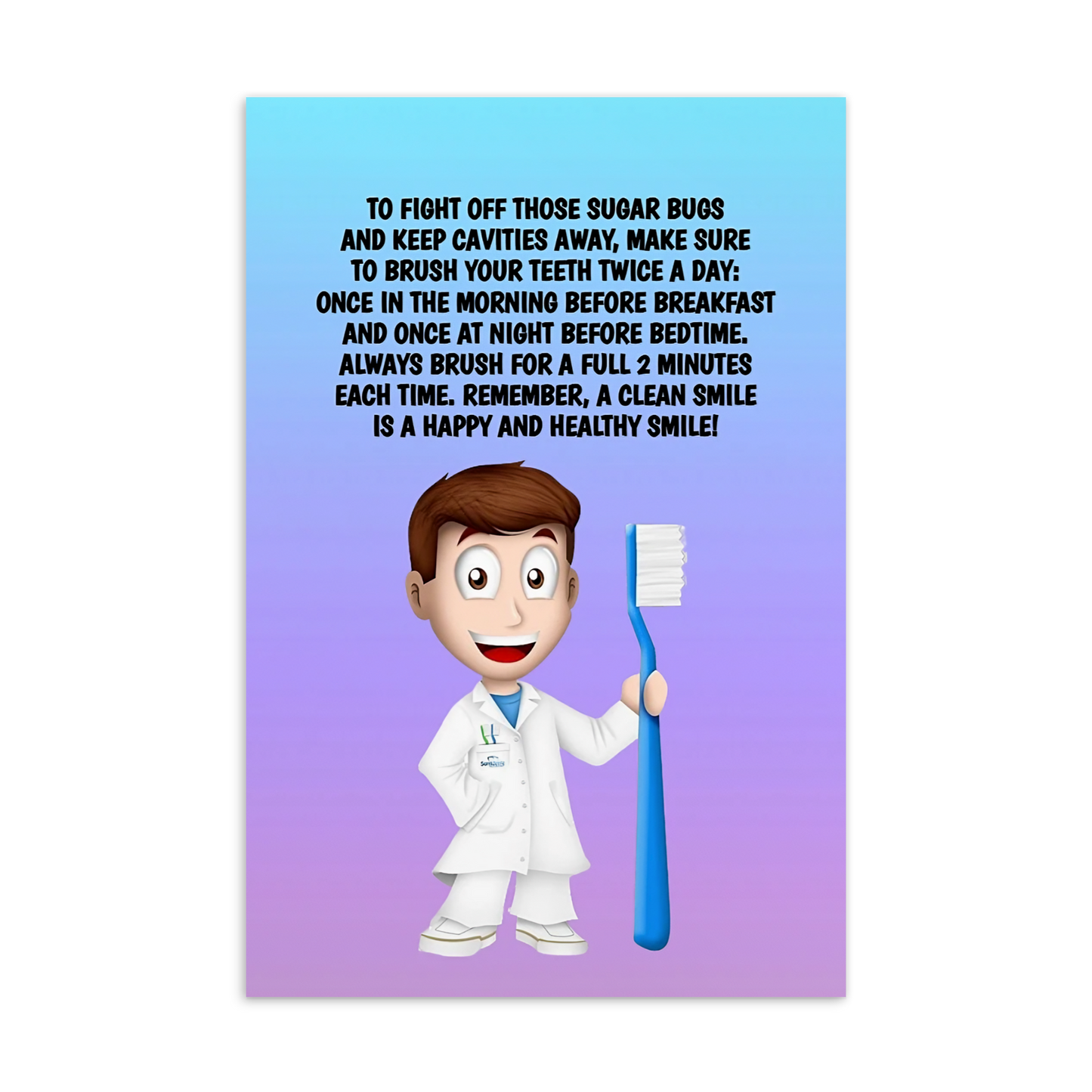 Oral Hygiene Cards-  To Fight Off Those Sugar Bugs And Keep Cavities Away