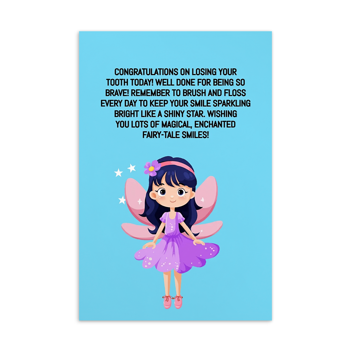 Tooth Fairy Thank You Cards-  Congratulations On Losing Your Tooth!