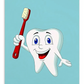 Dental Motivational & Reward Cards- Smiling Tooth Holding A Red Toothbrush (Light Blue Background)