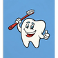 Dental Motivational & Reward Cards- Smiling Tooth Holding A Red Toothbrush (Dark blue Background)