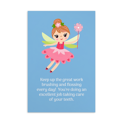 Tooth Fairy Thank You Cards-  Keep up the good work brushing and flossing every day!