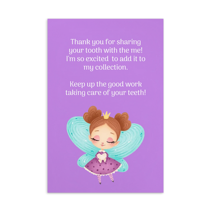 Tooth Fairy Thank You Cards-  Thank You For Sharing Your Tooth With Me!