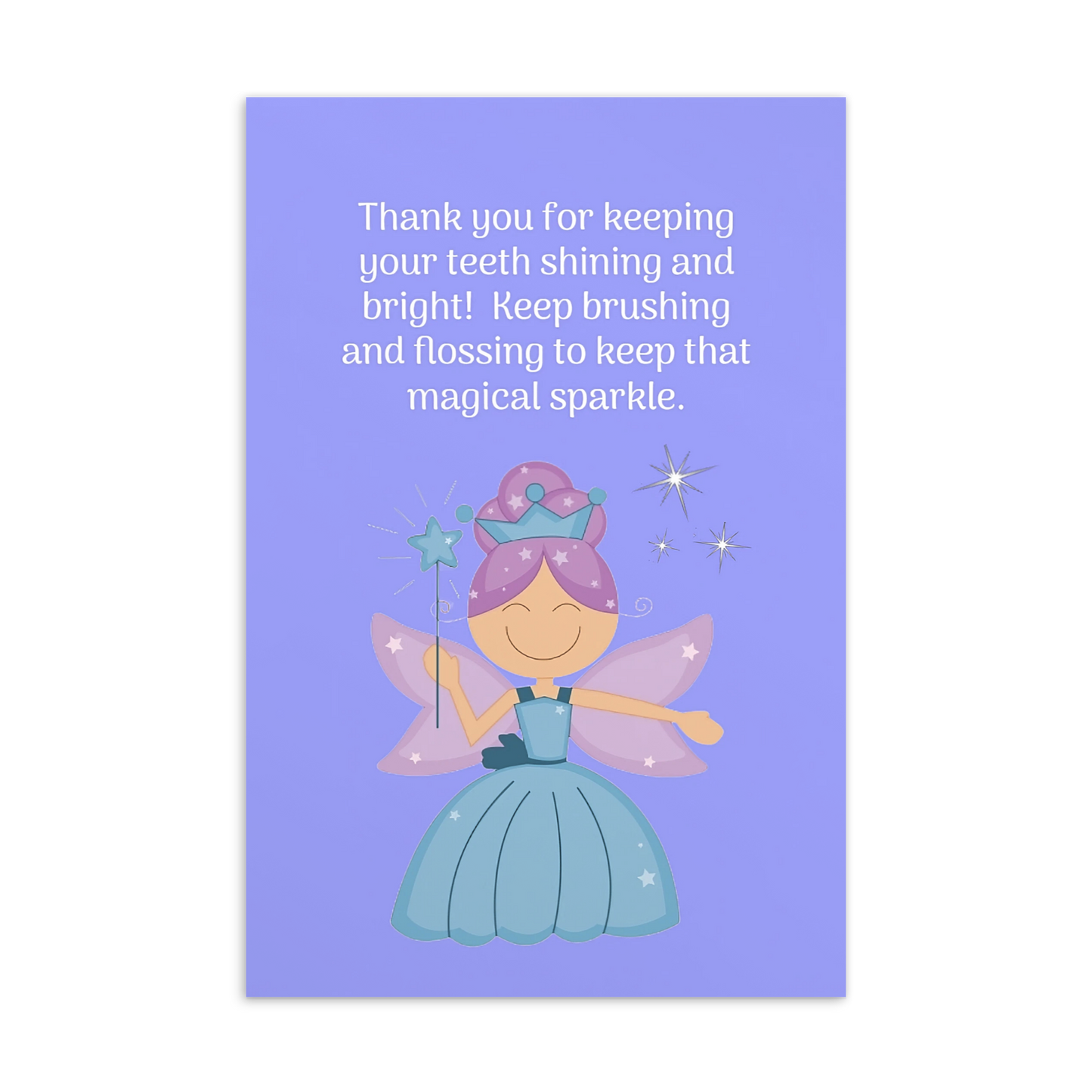 Tooth Fairy Thank You Cards-  Thank You For Keeping Your Teeth Shining And Bright!