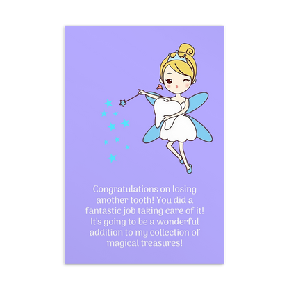 Tooth Fairy Thank You Cards- Congratultions On Losing Another Tooth!