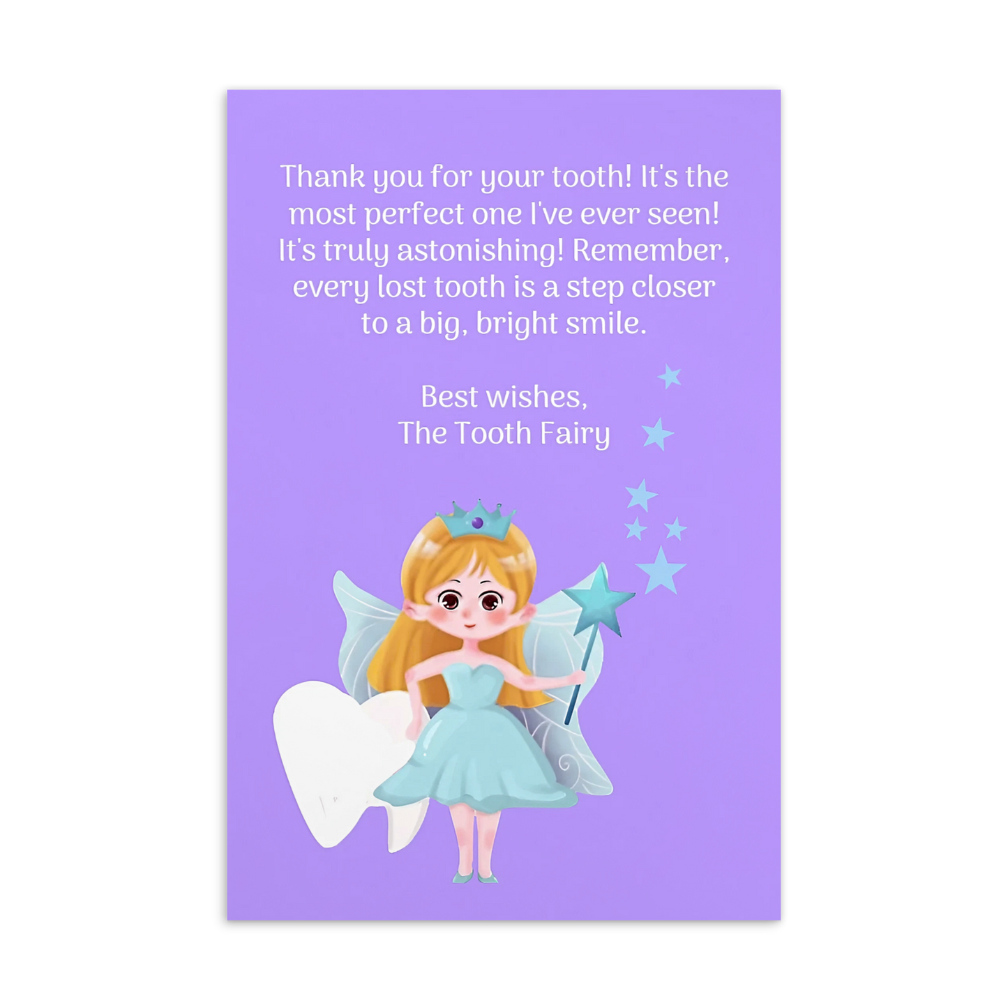 Tooth Fairy Thank You Cards- Thank You For Your Tooth!